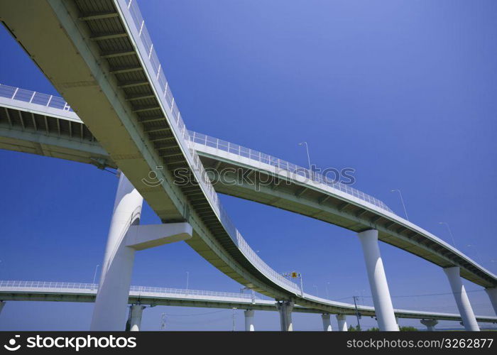 low shot of car bridges