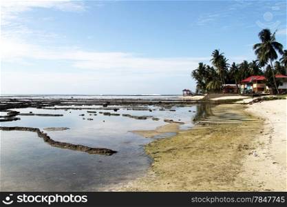 Low tide on the Pantai Sorake beach in Nias island, Indonesia