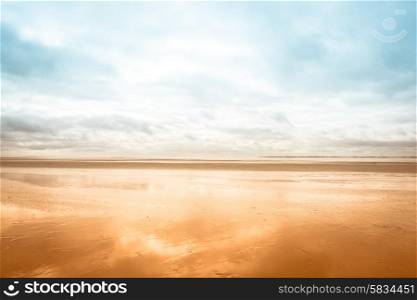 Low tide scenery at the beach