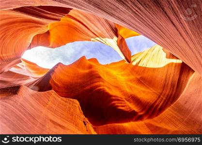 Lower Antelope Canyon in the Navajo Reservation near Page, Arizona USA. Lower Antelope Canyon