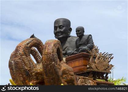 Luang Pu Toad Buddha Statue, The Biggest Monk image at Wat Huay Mongkol Temple in Thailland