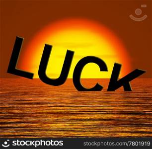 Luck Word Sinking Showing Unlucky And Misforture. Luck Word Sinking Showing Unlucky And Misfortures