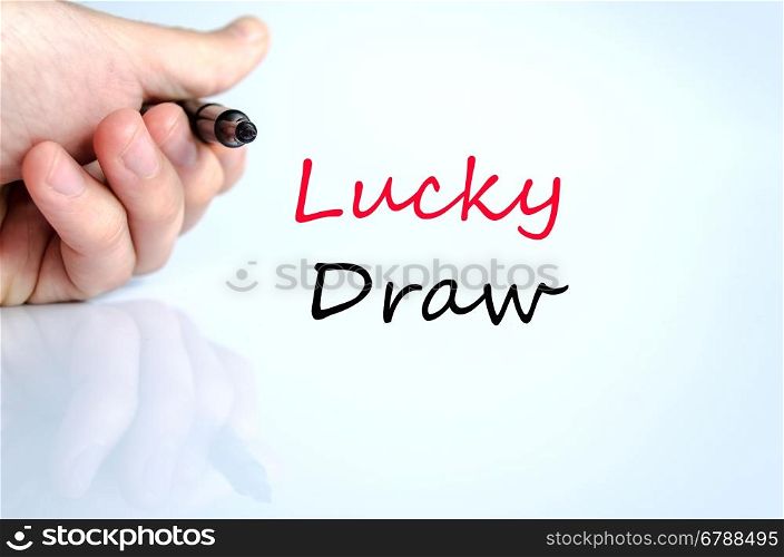 Lucky draw text concept isolated over white background