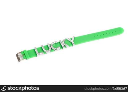 lucky green bracelet white on a white