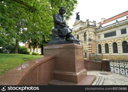 Ludwig Richter memorial denkmal in Dresden of Germany. Ludwig Richter memorial denkmal Dresden Germany
