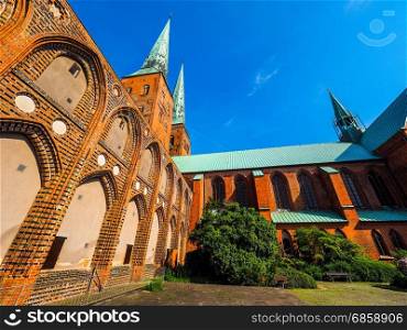 Luebecker Dom in Luebeck hdr. Luebecker Dom cathedral church in Luebeck, Germany, hdr