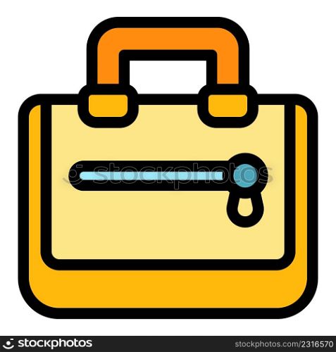 Luggage laptop bag icon. Outline luggage laptop bag vector icon color flat isolated. Luggage laptop bag icon color outline vector