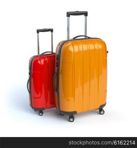 Luggage. Two baggage suitcases isolated on white. 3d