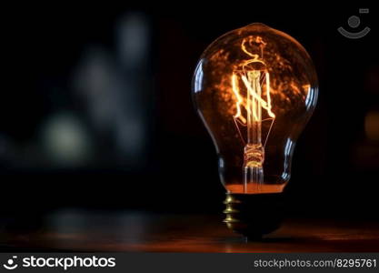luminous incandescent l&, bulb electricity light creative idea generative ai.