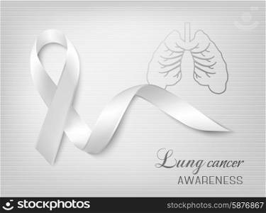 Lung cancer awareness ribbon. Vector.