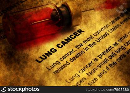 Lung cancer grunge concept
