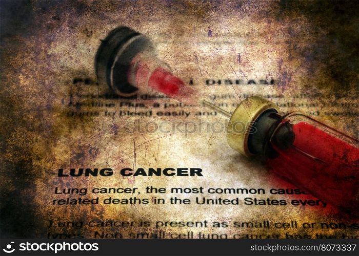 Lung cancer grunge concept