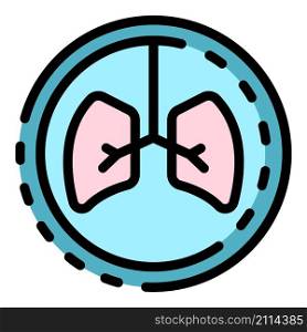 Lungs disease icon. Outline lungs disease vector icon color flat isolated. Lungs disease icon color outline vector