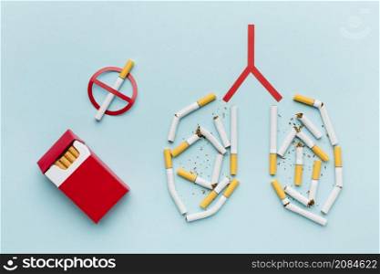 lungs shape with cigarettes concept