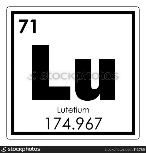 Lutetium chemical element periodic table science symbol