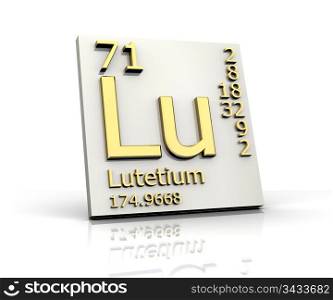 Lutetium form Periodic Table of Elements - 3d made