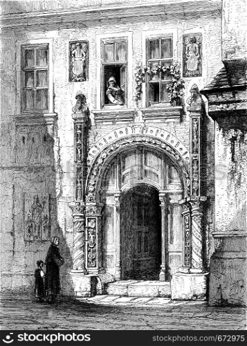 Luther House in Eisenach, vintage engraved illustration. Le Tour du Monde, Travel Journal, (1872).