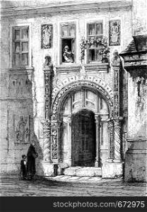 Luther House in Eisenach, vintage engraved illustration. Le Tour du Monde, Travel Journal, (1872).
