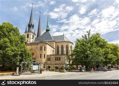 Luxembourg city Cathedral or Grand Duchy of Luxembourg. The historic city center of Luxembourg City, UNESCO World Heritage Site