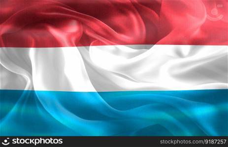 Luxembourg flag - realistic waving fabric flag