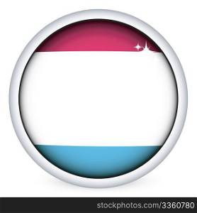 Luxembourg sphere flag button, isolated vector on white