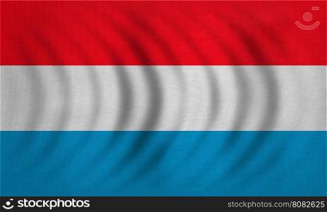 Luxembourgish national official flag. Patriotic symbol, banner, element, background. Correct colors. Flag of Luxembourg wavy with real detailed fabric texture, accurate size, illustration