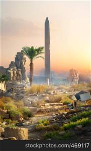 Luxor Karnak temple. The pylon and sky