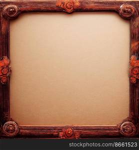 Luxurious bold design empty frame 3d illustrated