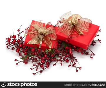 Luxurious gifts isolated on white background