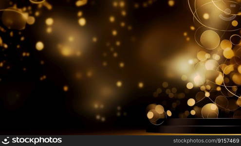 Luxurious gold bokeh background for awards and glamour events by generative AI