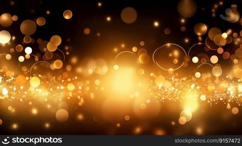 Luxurious gold bokeh background for awards and glamour events by generative AI