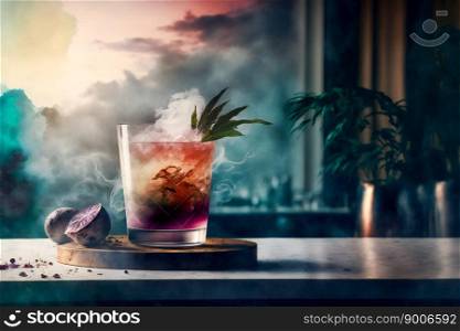 Luxurious lifestyle..  shot of cocktail.  Image created with Generative AI technology 