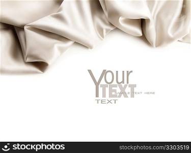 Luxurious satin fabric on white