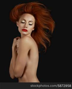 Luxurious Sophisticated Redhead Woman. Aspiration