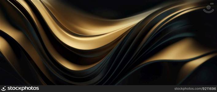 Luxury Abstract Background with Rich Black and Gold Waves. Luxury Abstract Background