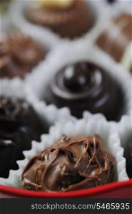 luxury and sweet praline and chocolate decoration food close up