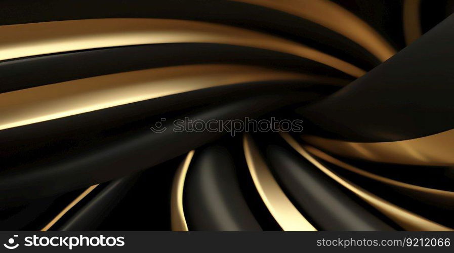 Luxury Business Background with 3D Abstract Black and Gold Shapes. Luxury Business Background