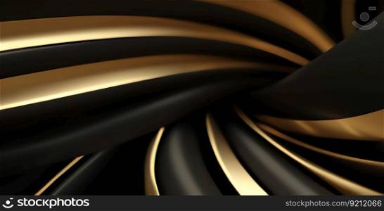 Luxury Business Background with 3D Abstract Black and Gold Shapes. Luxury Business Background