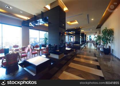 luxury business hotel lobby interior with modern design