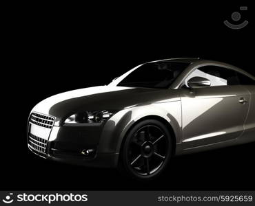 luxury car in dark studio