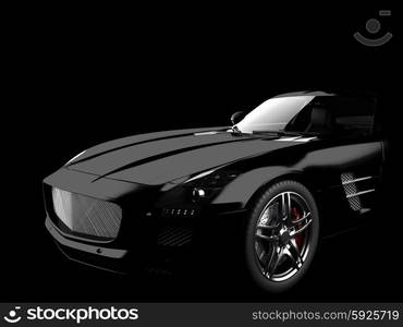 luxury car in dark studio