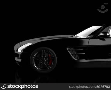 luxury car in dark studio