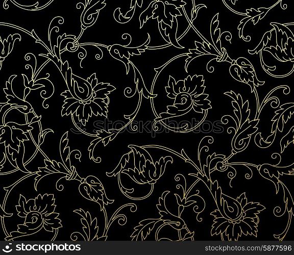 Luxury Golden Seamless Wallpaper Pattern. Vector illustration. Luxury Golden Seamless Wallpaper Pattern. Vector illustration EPS 10