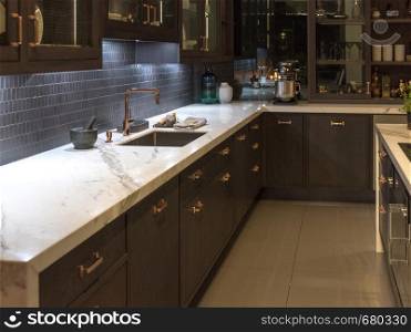 Luxury Granite Marble Counter Kitchen with Accessories
