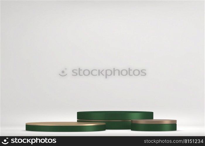 Luxury green podium decoration suitable for products.3D rendering