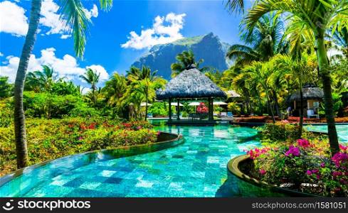 luxury holidays in Mauritius island. Resort with spa territory and swimm pool