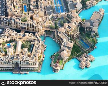 Luxury homes and apartments at the base of the Burj Khalifa, in Dubai
