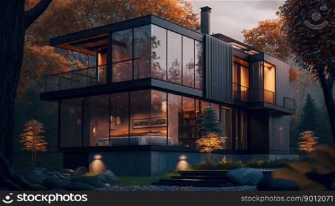 Luxury house . Modern design of home architecture created by generative AI 