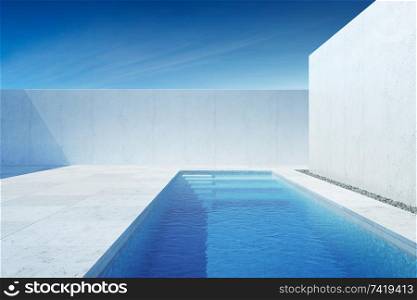 luxury modern backyard with a swimming pool
