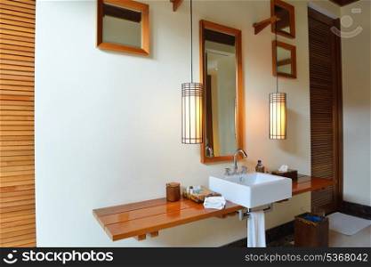 Luxury modern beautoful bathroom suite indoor